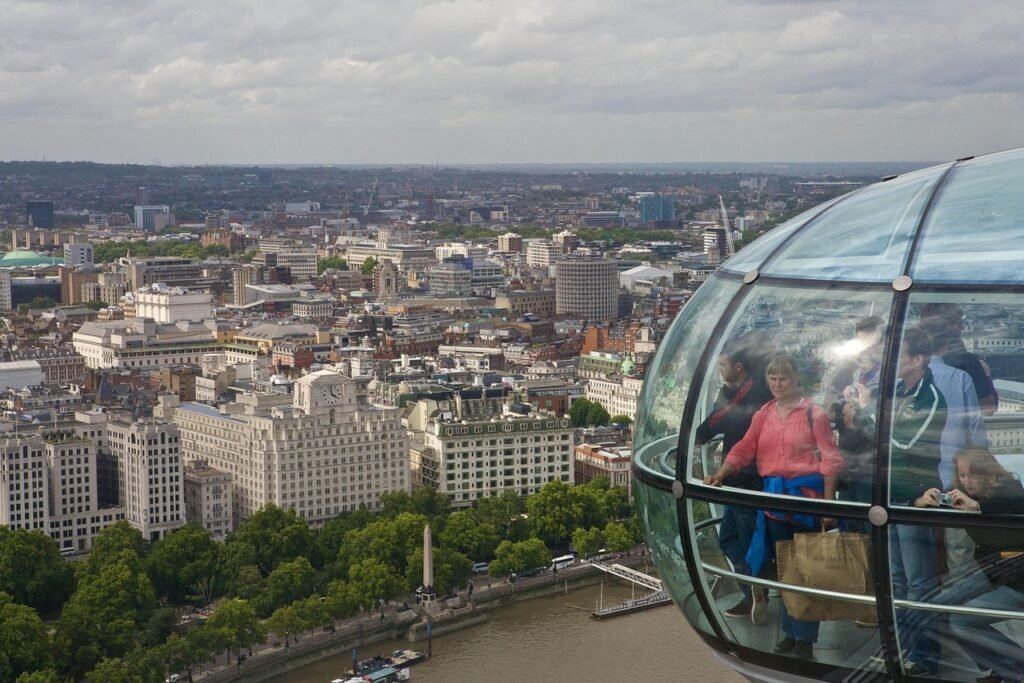 london, united kingdom, skyline, tourism, nature, ferris wheel, london eye, architecture, england, sky, uk, britain, europe,