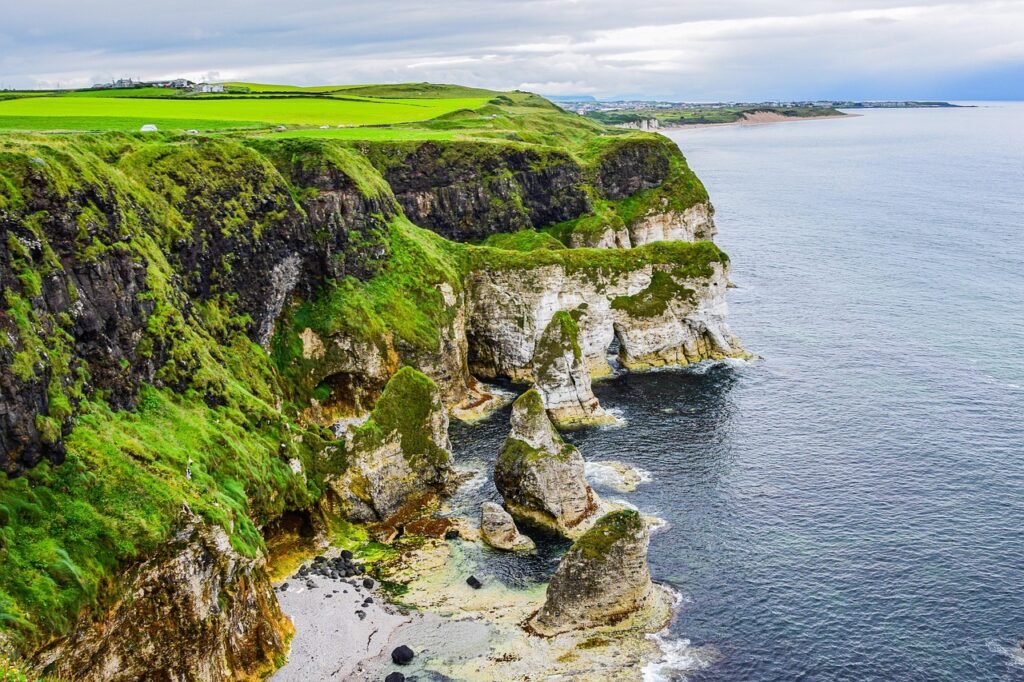 bay, northern ireland, ireland, vacations, travel, landscape, coast, sea, north coast, tourism, scenic, stone, cliffs, nature