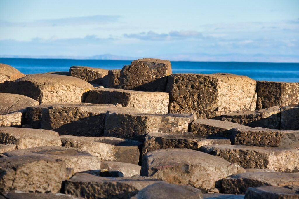 northern ireland, giant's causeway, basalt, basalt columns, nature, rock formation, sea, ocean