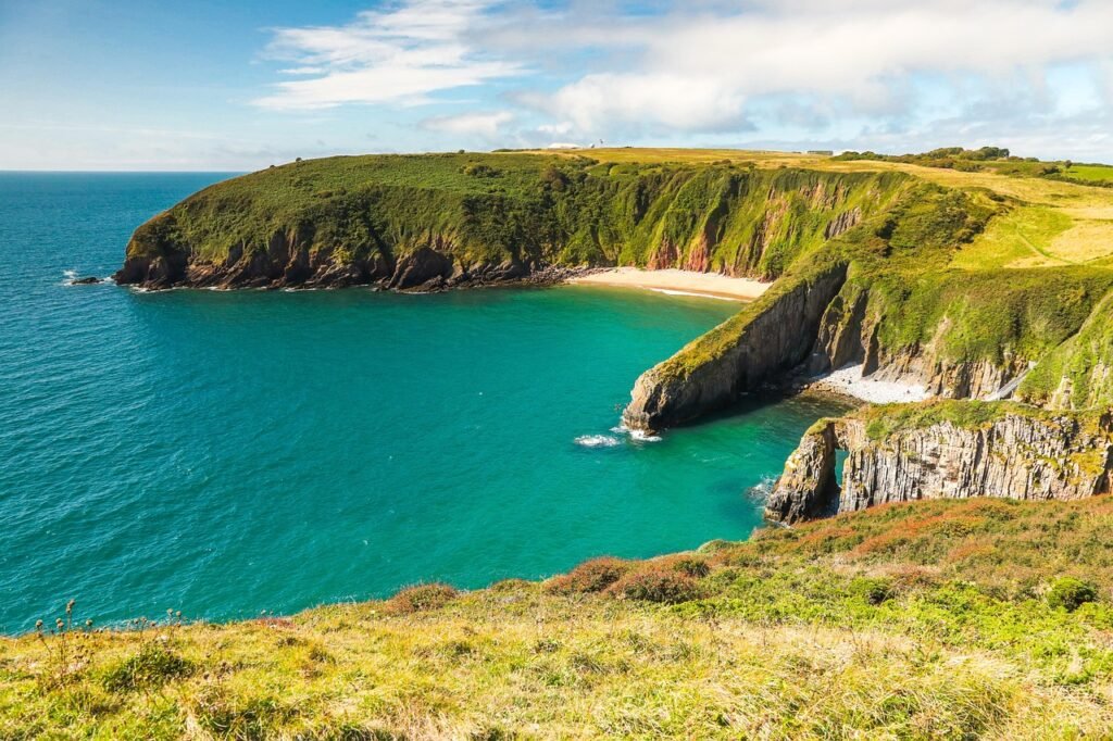 coast, ocean, cliffs, nature, beach, wales