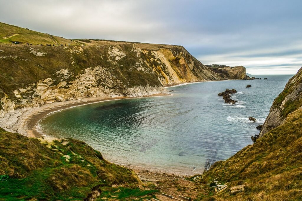 jurassic coast, dorset, england, uk, nature, united kingdom, landscape, ocean, sea, man o' war, coast, gulf, cliffs, seaside,