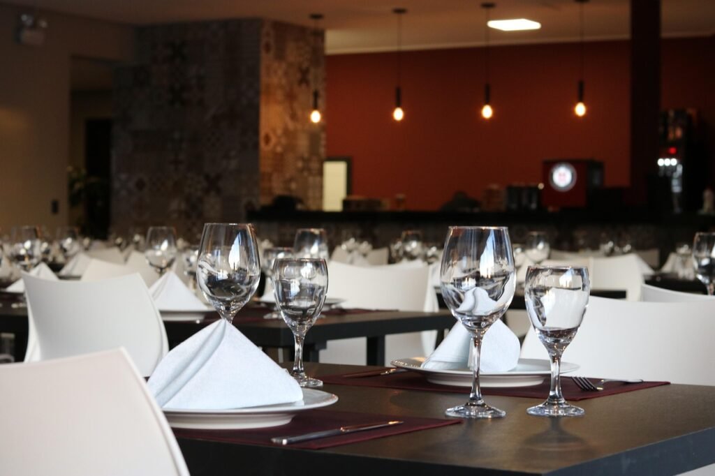 restaurant, glass, elegant, romantic, table, brown restaurant