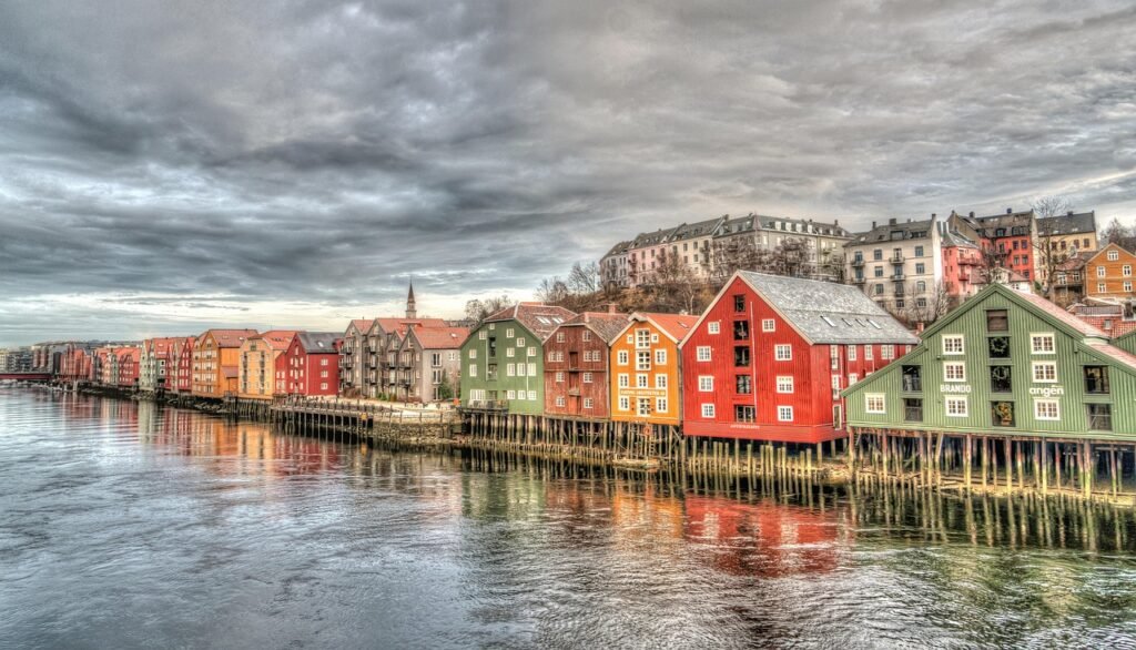 trondheim, row houses, architecture, norway, colorful, europe, scandinavia, buildings, waterfront, landmark, norway, norway,