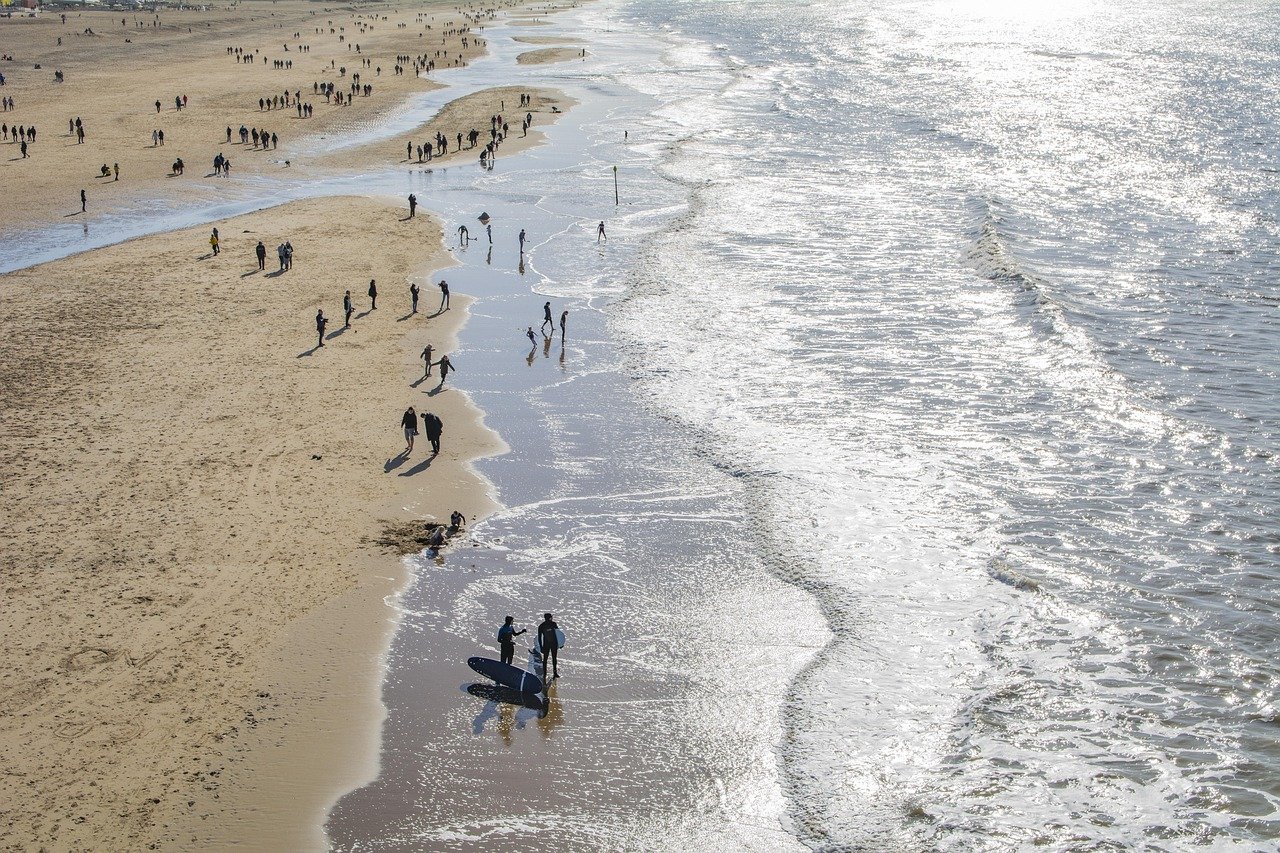 holland, beach, netherlands, water, sky, coast, vacations, landscape, nature, ocean, sea, clouds, holland, beach, netherlands