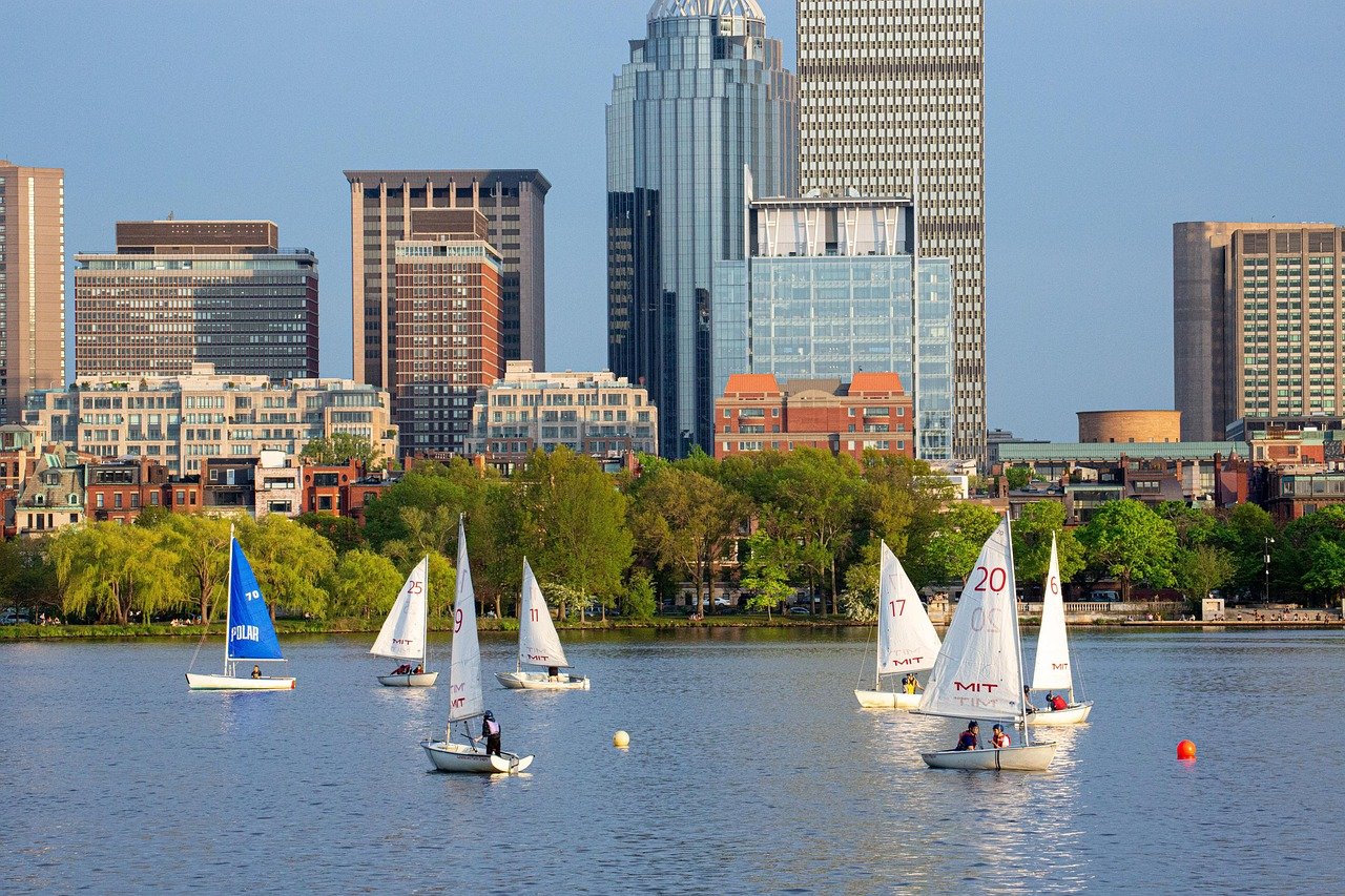 charles river, river, sailboats, boston, sailing, mit, water, city, urban, back bay, cambridge, nature, blue river
