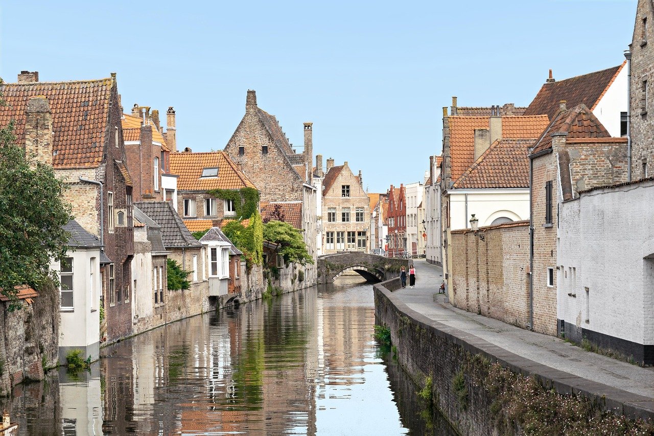 brugge, bruges, belgium, architecture, city, romantic, historically, picturesque, old, canal, nature, channel, masonry, water
