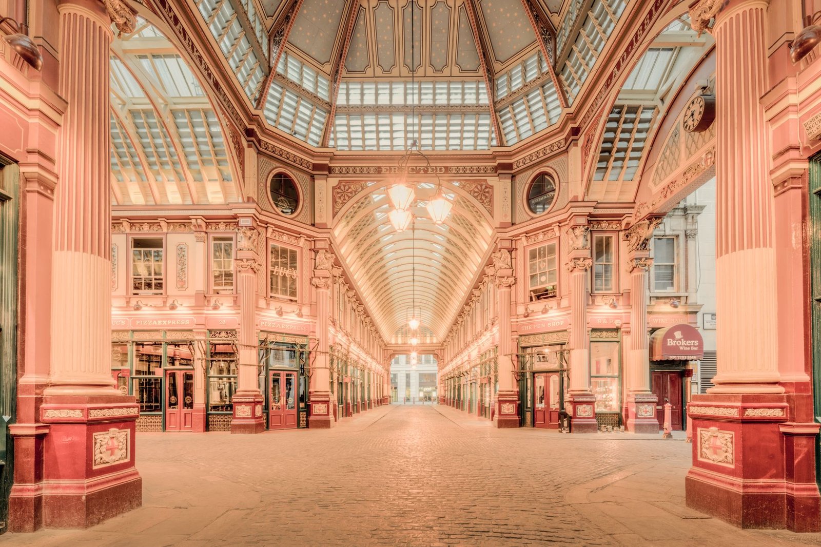 Captivating view of historic Leadenhall Market's interior in London, showcasing classic architectural beauty.