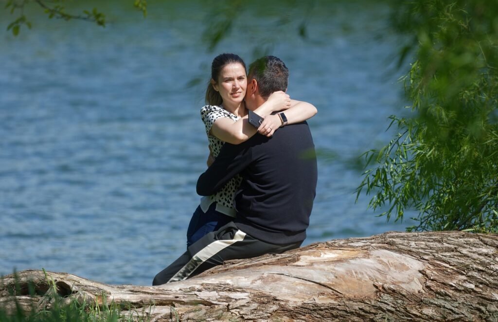 couple, hugging, lakeside, riverside, lovers, romantic, park, outdoors, riverside, riverside, riverside, riverside, riverside