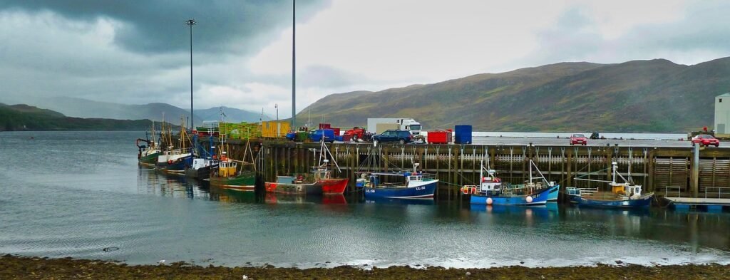 port, boats, dock, nature, harbour, ships, pier, lake, sea, ocean, landscape, United Kingdom, Ullapool, Scotland