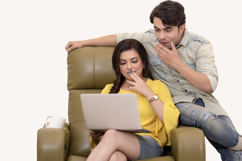 girl, boy, dating, cafe, couple, cute, laptop, together, friends, love, happiness, coffee, couch, sofa, time, chatting, fun,
