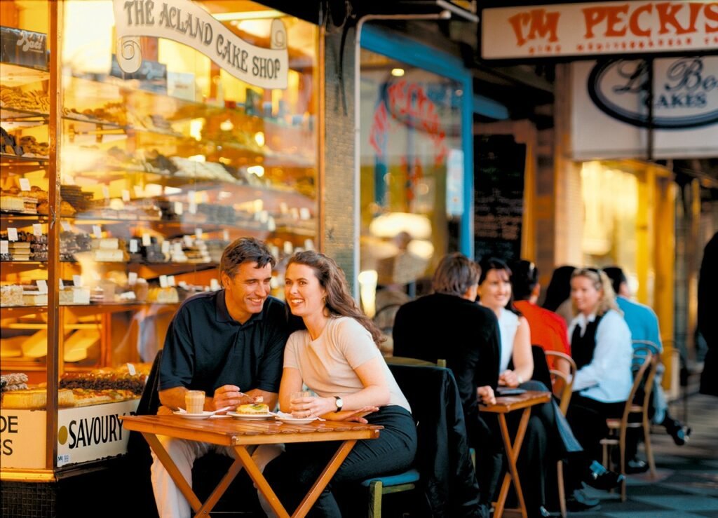 couple, cafe, outdoors, alfresco, coffee, drink, restaurant, table, food, lifestyle, sidewalk, city, brown food, brown city,