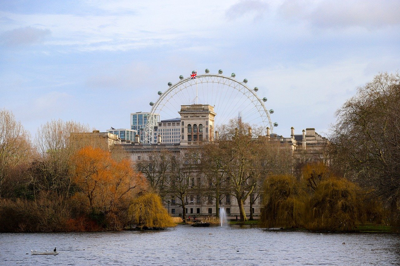 london, england, ferris wheel, united kingdom, city, cityscape, landmark, nature, water