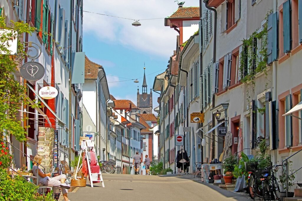 basel, road, shopping street, switzerland, historic center, urban, building, city, old, closely, alley, shops, basel, basel,
