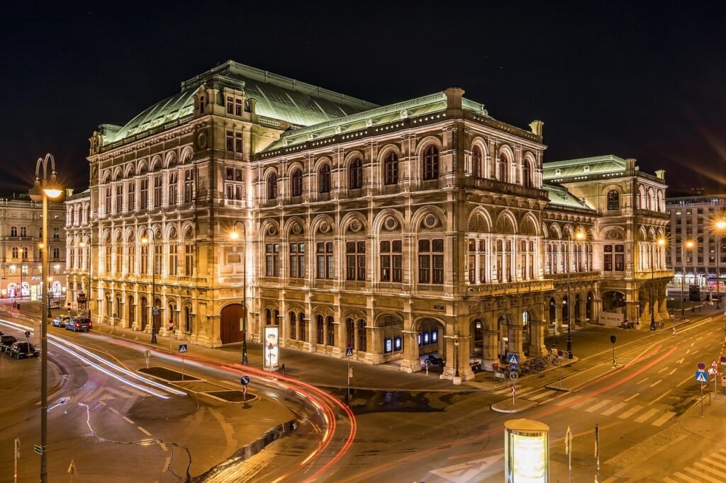 vienna state opera, night, long exposure, city, architecture, building, travel, tourism, vienna, austria, vienna, vienna, vie