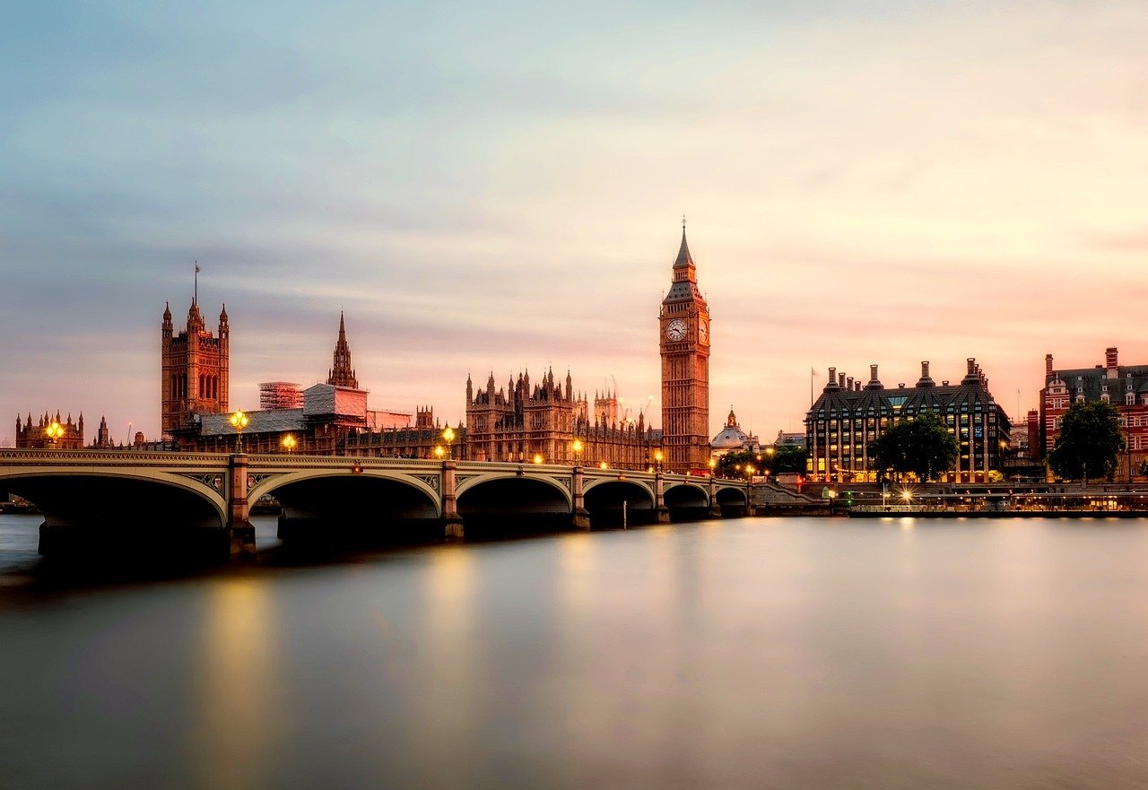 big ben, bridge, city, sunrise, river, palace of westminster, buildings, skyline, tower, landmarks, historic, nature, histori