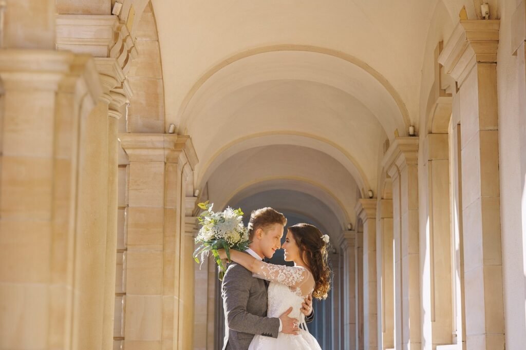 bride, groom, wedding, wedding photography, bouquet, bridal gown, bridal dress, couple, pair, together, love, lovers, newlywe